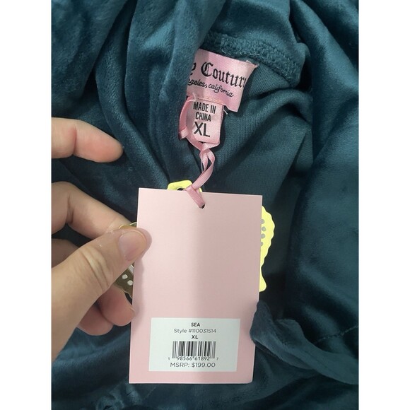 NWT JUICY COUTURE Size XL Velour Bling Tracksuits Set Rare Sea Blue - Picture 10 of 10